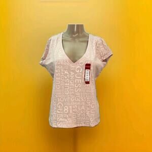 XLGuess Women’s Shirt Dust Pink Color With Logo Pattern NEW WithTags